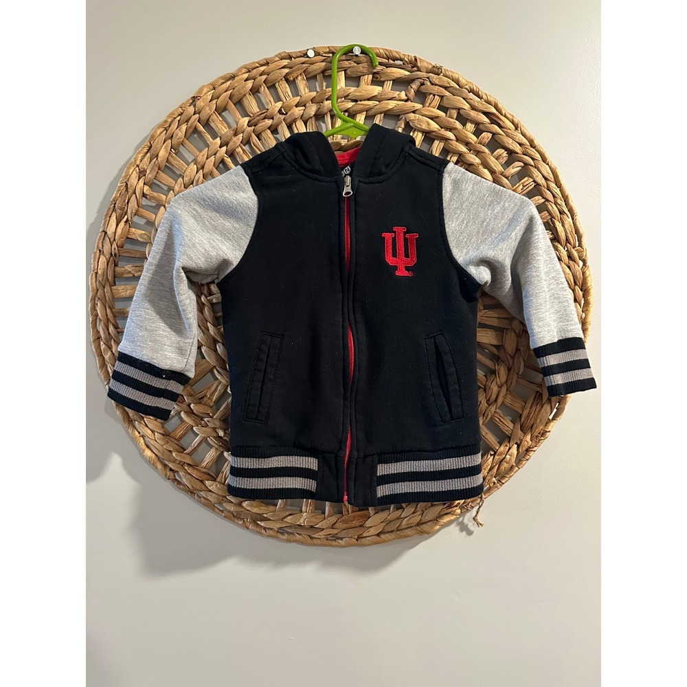 Gen2 Indiana University Hoosiers Kids Varsity Zip Up Hoodie Black Gray Size S 4